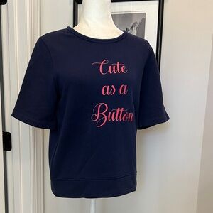 Draper James Navy Blue 'Cute as a Button' Top